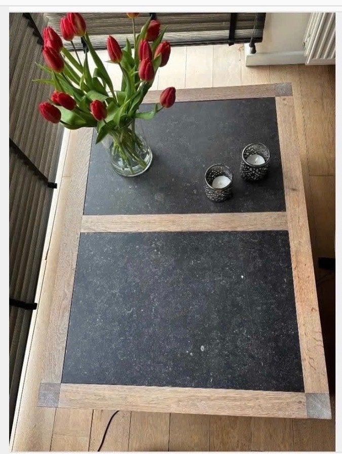 Massief eiken salontafel, Huis en Inrichting, Ophalen, Zo goed als nieuw, Eikenhout