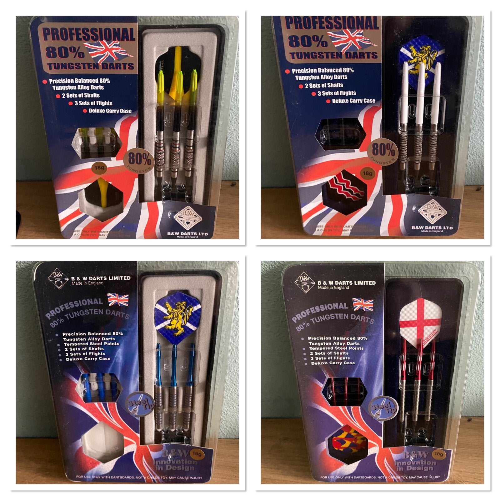 4 sets b&w spelers darts, Verzenden, Nieuw, Pijlen, Elektronisch