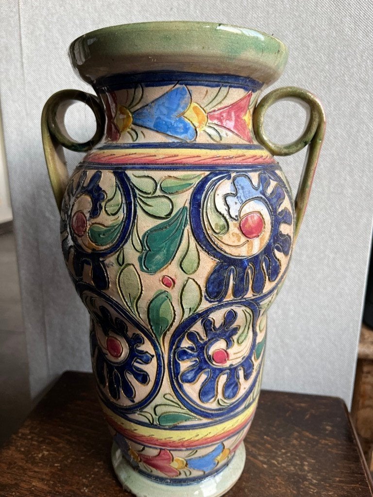 Vintage kleurrijke vaas, Antiek en Kunst, Ophalen of Verzenden