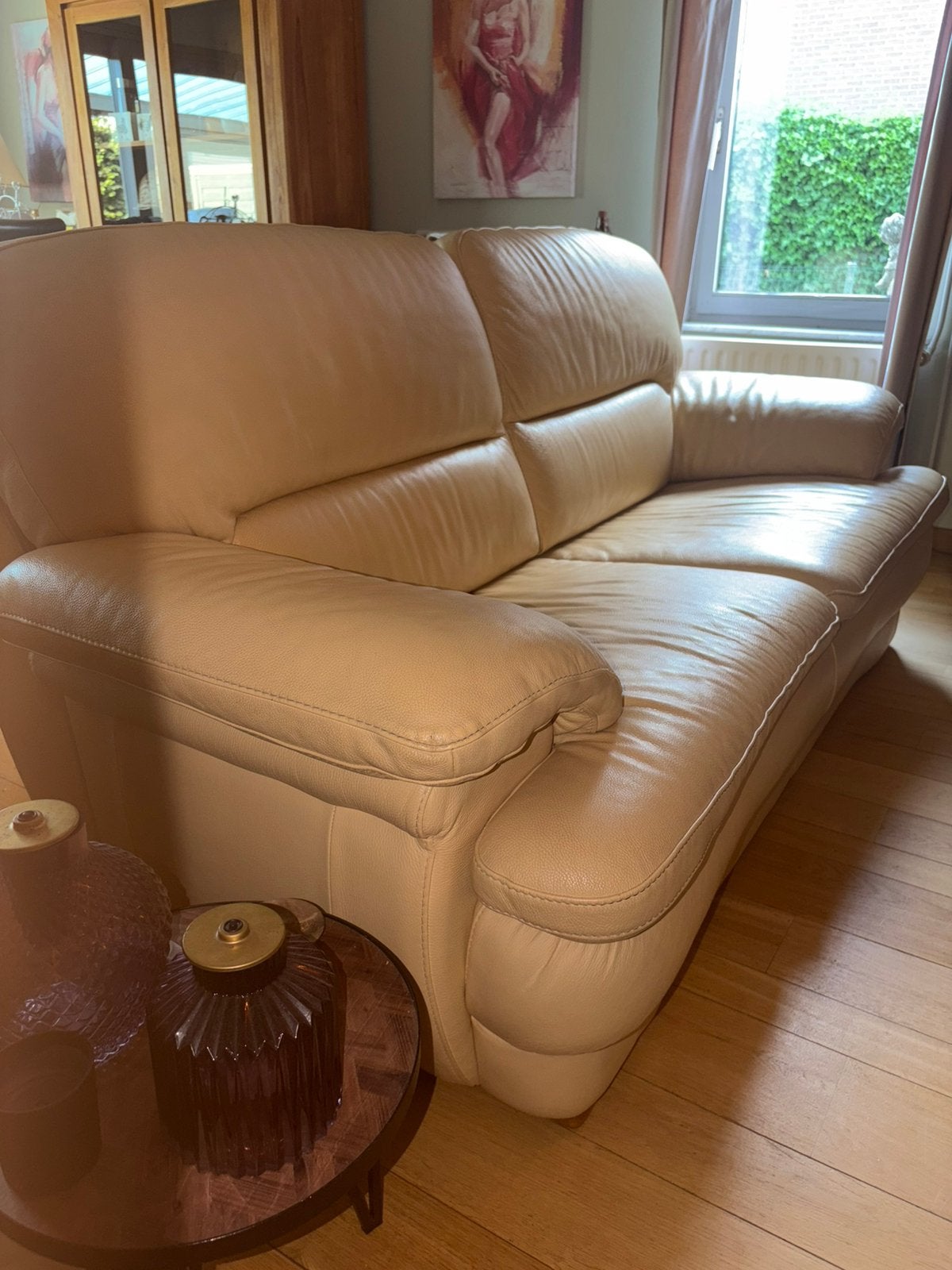Zetel leer, Maison & Meubles, Canapés | Sofas & Chaises Longues, Comme neuf, Cuir, Enlèvement