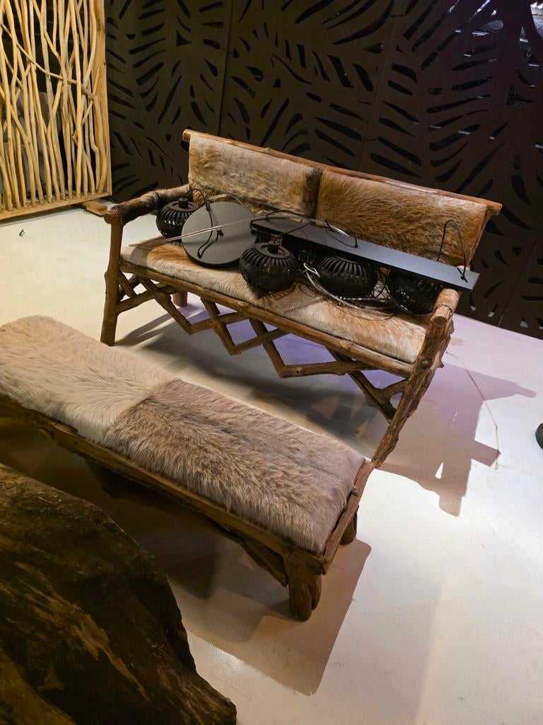 Canapé et poufs en teck recyclé, Enlèvement