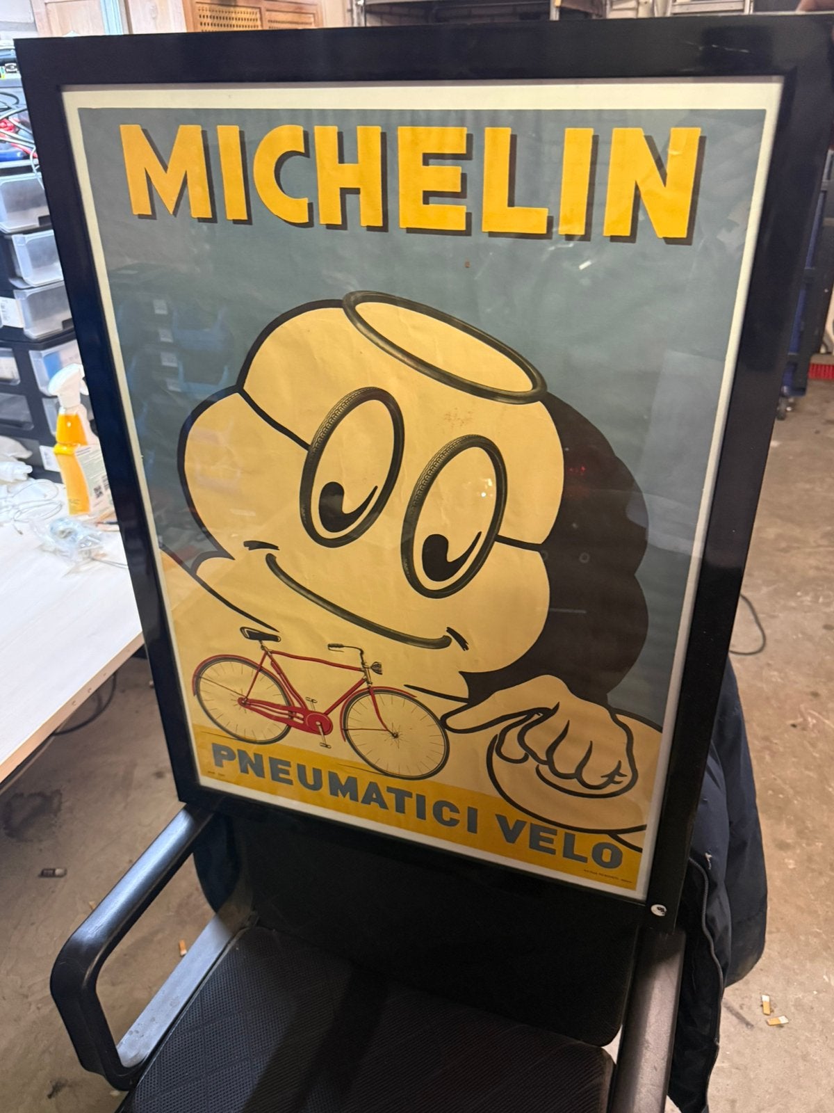 Originele Michelin “Pneumatici Velo” reclameposter jaren 80, Ophalen, Zo goed als nieuw