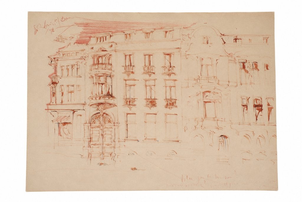 Erik Boone (1938-2012); Historische woning Gent (55 x 43 cm), Ophalen of Verzenden, Gesigneerd, Olieverf
