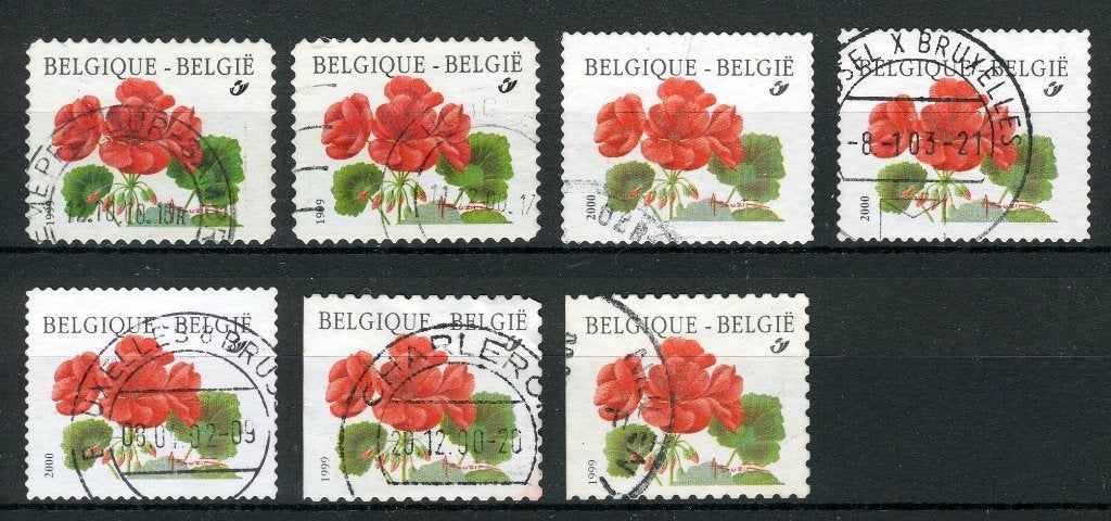 (B) 2977 estampillé 2001 - Géranium (7 pièces), Envoi, Affranchi, Oblitéré