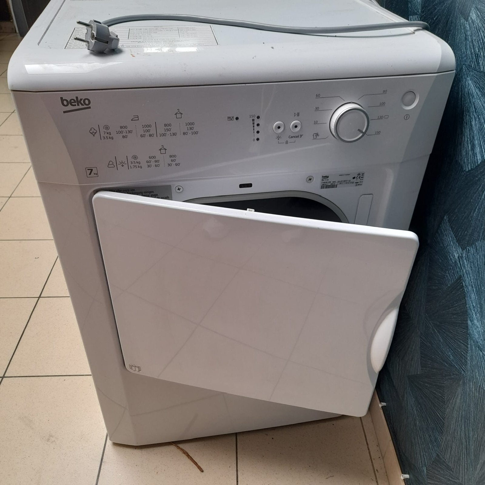 Droogkast beko, Elektronische apparatuur, 6 tot 8 kg, Ophalen, Gebruikt, Luchtafvoer