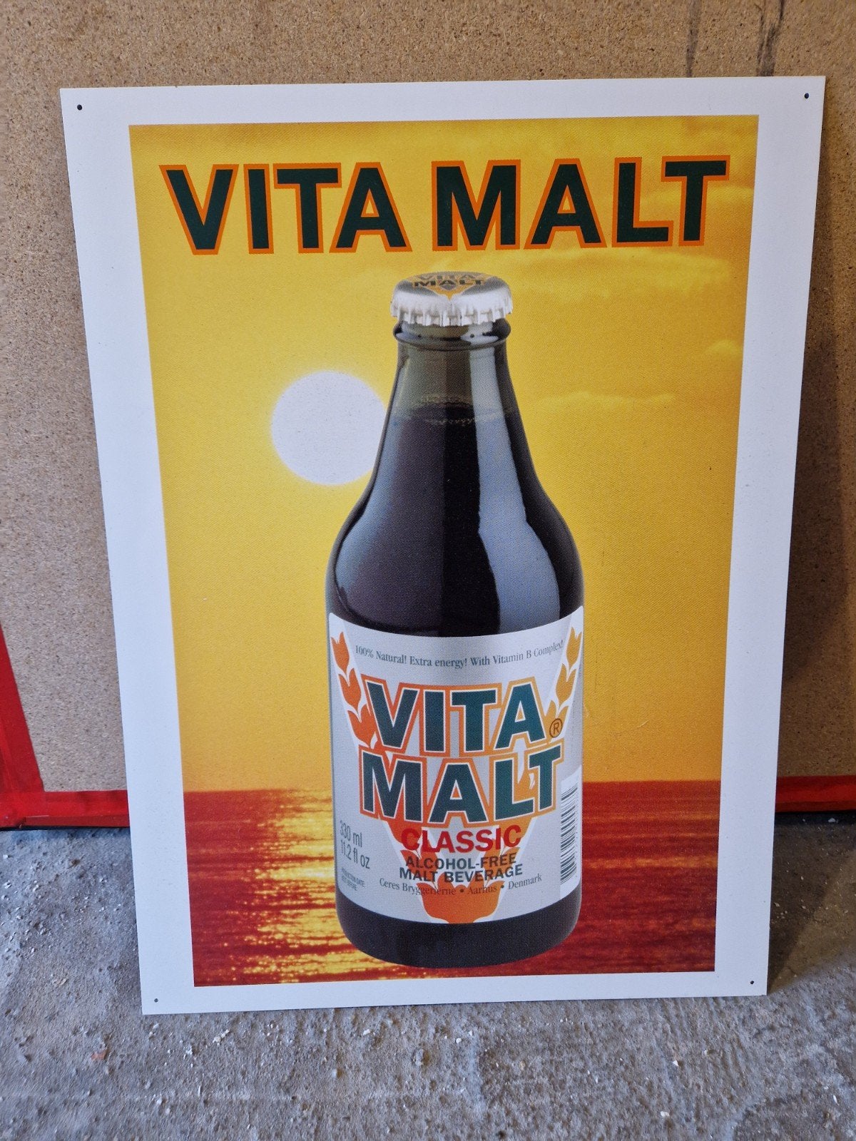 Panneau d'affichage vintage en métal Vita Malt — Ceres Aarhu, Enlèvement ou Envoi, Neuf, Panneau, Plaque ou Plaquette publicitaire