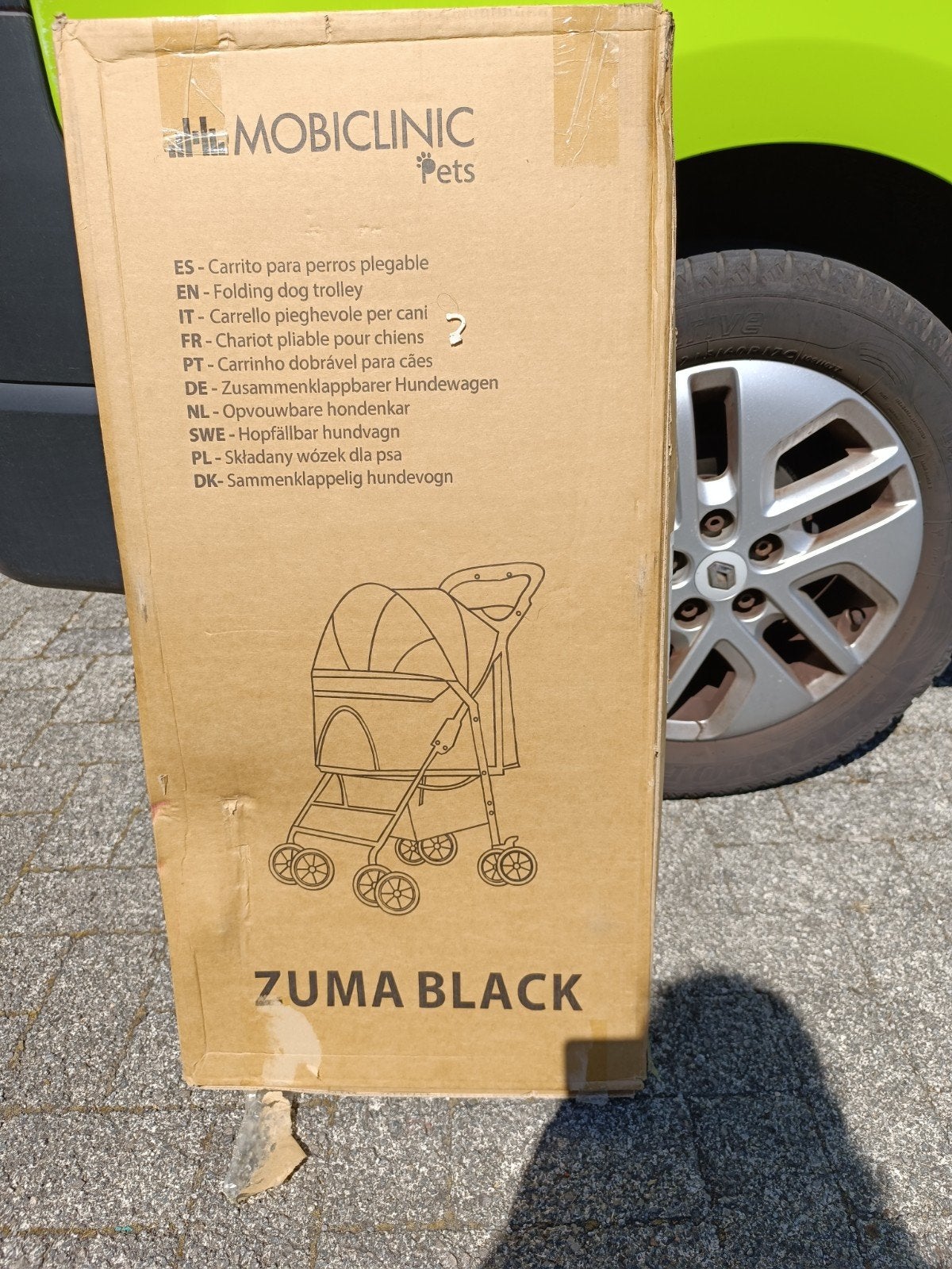 plooibare zwarte hondenbuggy, Dieren en Toebehoren, Overige merken, Ophalen, Nieuw, Hondenbuggy