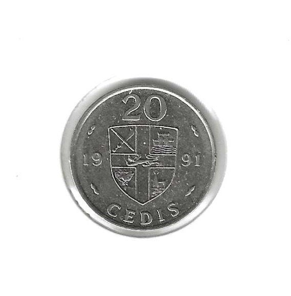 Ghana, 20 Cedis 1991., Timbres & Monnaies, Monnaies | Afrique, Enlèvement ou Envoi, Autres pays, Monnaie en vrac