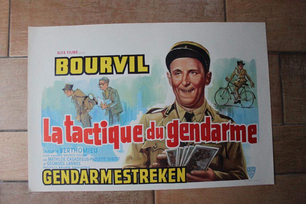 filmaffiche Bourvil La tactique de gendarme filmposter, Verzamelen, Rechthoekig Liggend, Ophalen of Verzenden, Zo goed als nieuw