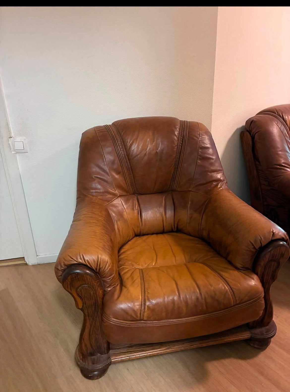 Petit siège brun, 125 à 150 cm, Enlèvement, Utilisé, Cuir