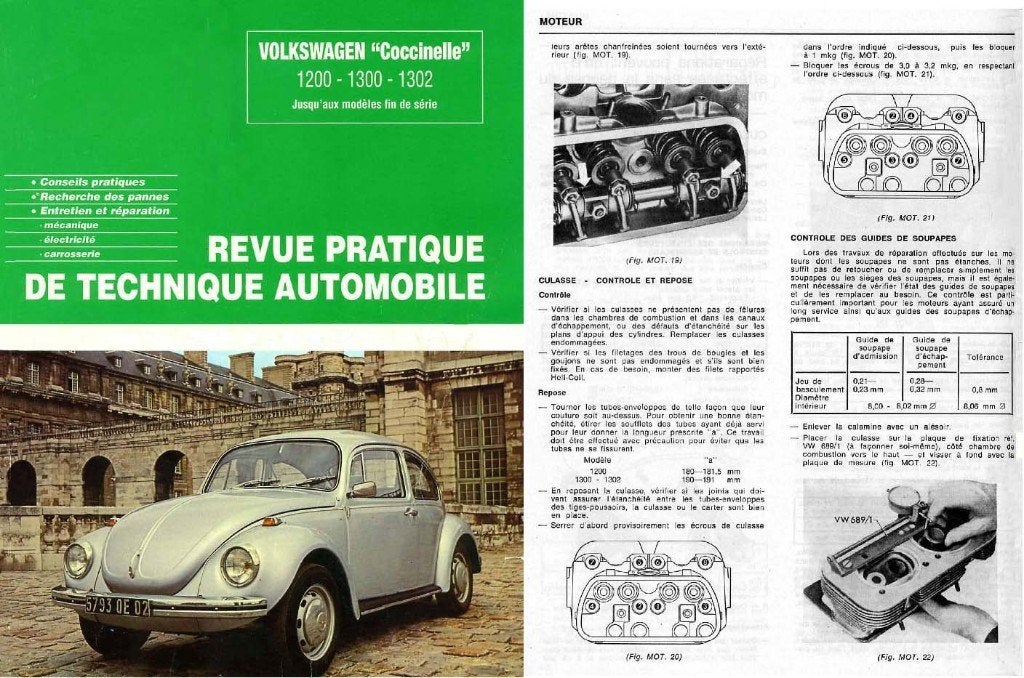 RTA pour Coccinelle Volkswagen en Français., Enlèvement ou Envoi