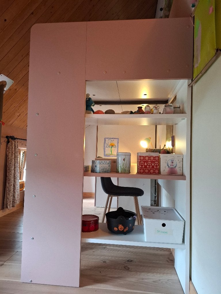 Hoogslaper met kast, bureau en ladeblok, Ophalen, Gebruikt, Hoogslaper, Eenpersoons