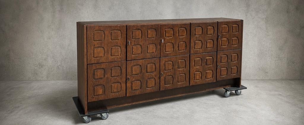 Vintage brutalist dressoir 1970s, Ophalen, Zo goed als nieuw