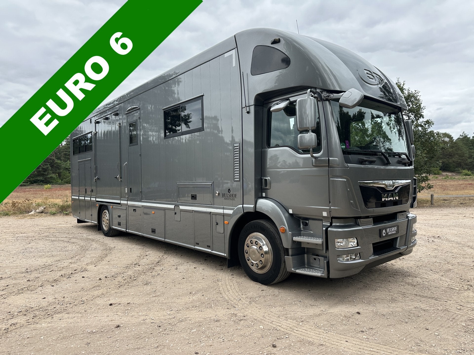 MAN TGM 19T STX 6-paards paardenvrachtwagen LIVING, Cuir, Argent ou Gris, Achat, Euro 6