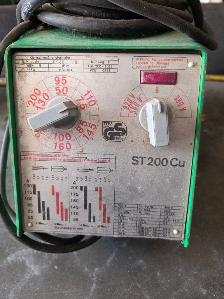 Lastoestel met baget, Ophalen, Gebruikt, 150 tot 250 ampère, Elektroden