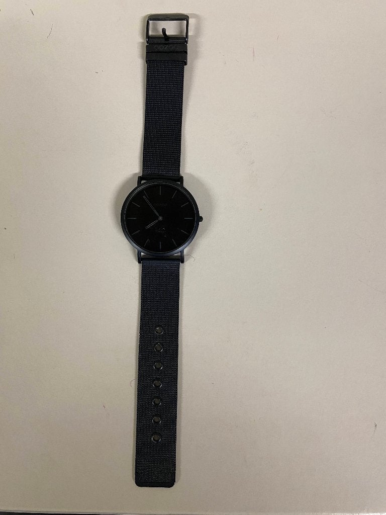 Montre OOZOO noire – Bracelet maille métallique, Bijoux, Sacs & Beauté, Enlèvement, Utilisé, Acier, Acier