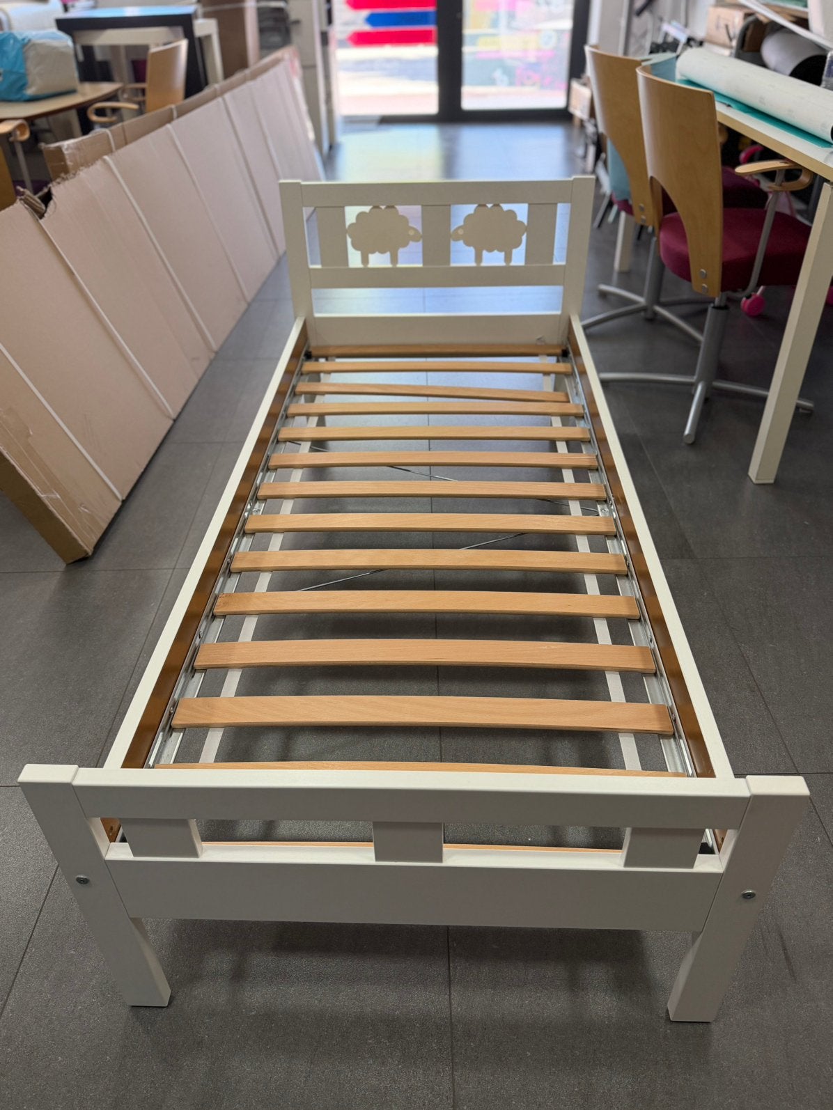 IKEA Eenpersoonsbed 160x70, Huis en Inrichting, Slaapkamer | Bedden, Ophalen, Zo goed als nieuw, Eenpersoons, Wit
