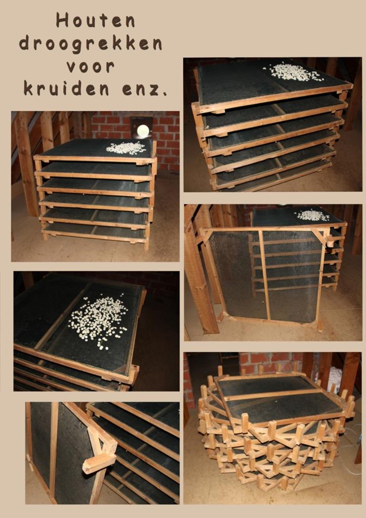 Houten droogrekken voor bloemen enz..., Ophalen