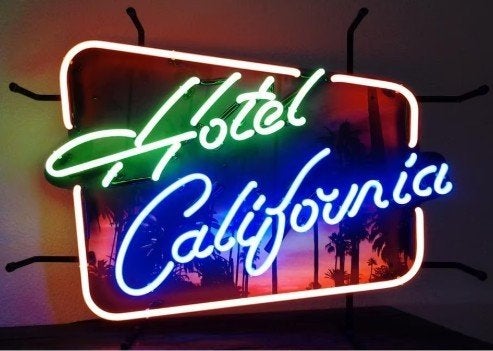 Hotel california neon veel andere leuke USA decoratie neons, Ophalen of Verzenden, Nieuw, Lichtbak of (neon) lamp