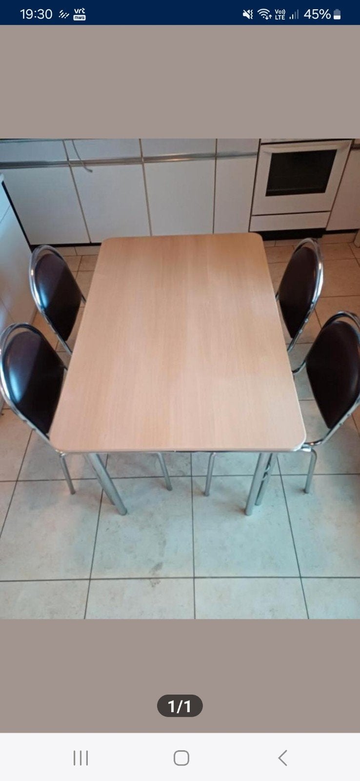 keukentafel inclusief 4 stoelen, Ophalen, Gebruikt, 4 tot 6 stoelen