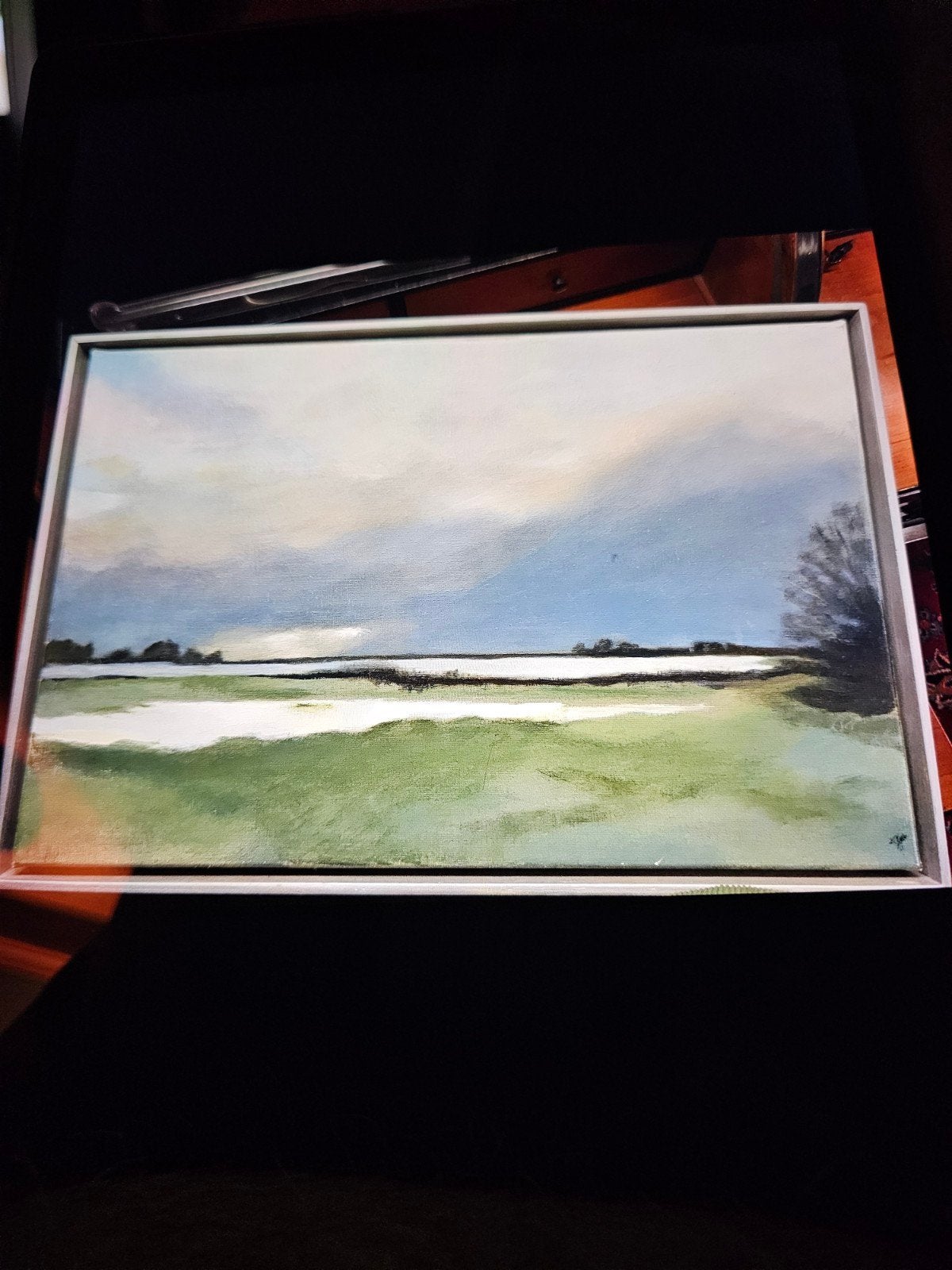 Landschapsschilderijtje, Ophalen