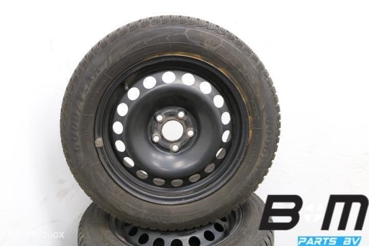 Org 15 inch velgen + winterbanden VW Polo 2G 2Q0601027AG, 15 pouces, Pneus et Jantes, Pneus hiver, Véhicule de tourisme