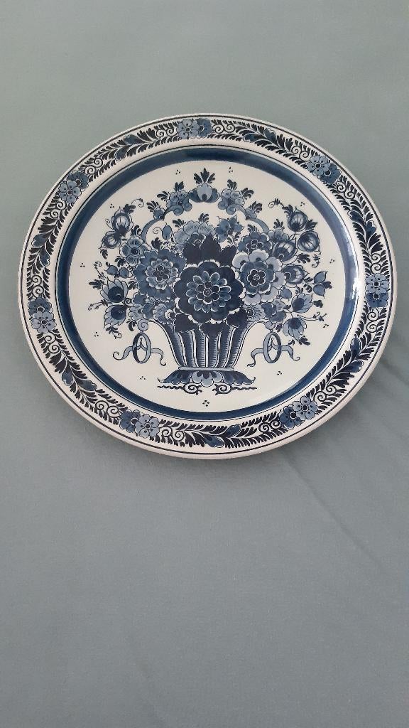 Royal Goedewagen "Blue Delft" bord rond met bloemenvaas, Ophalen