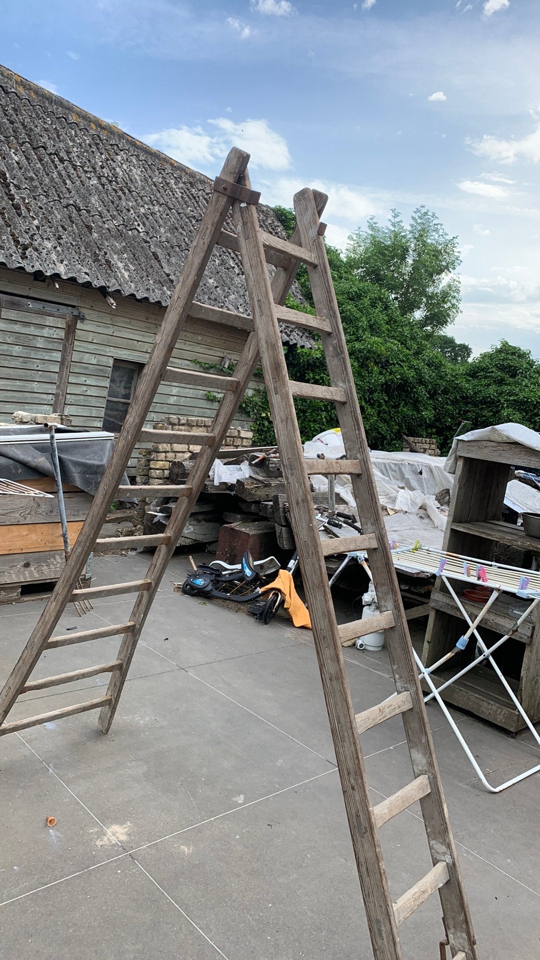 Houten ladder voor decoratie, Ophalen, Zo goed als nieuw, Ladder