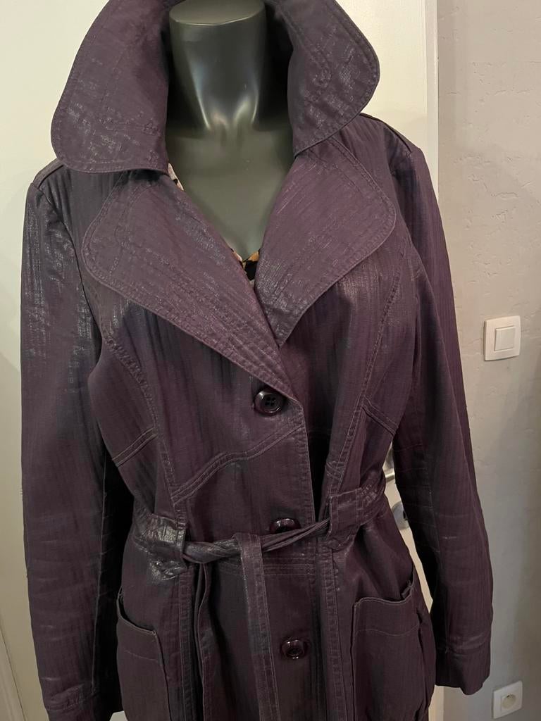 Trenchcoat regenjas gevoerd  van Melvin mooie staat, Kleding | Dames, Ophalen of Verzenden, Zo goed als nieuw, Maat 42/44 (L)