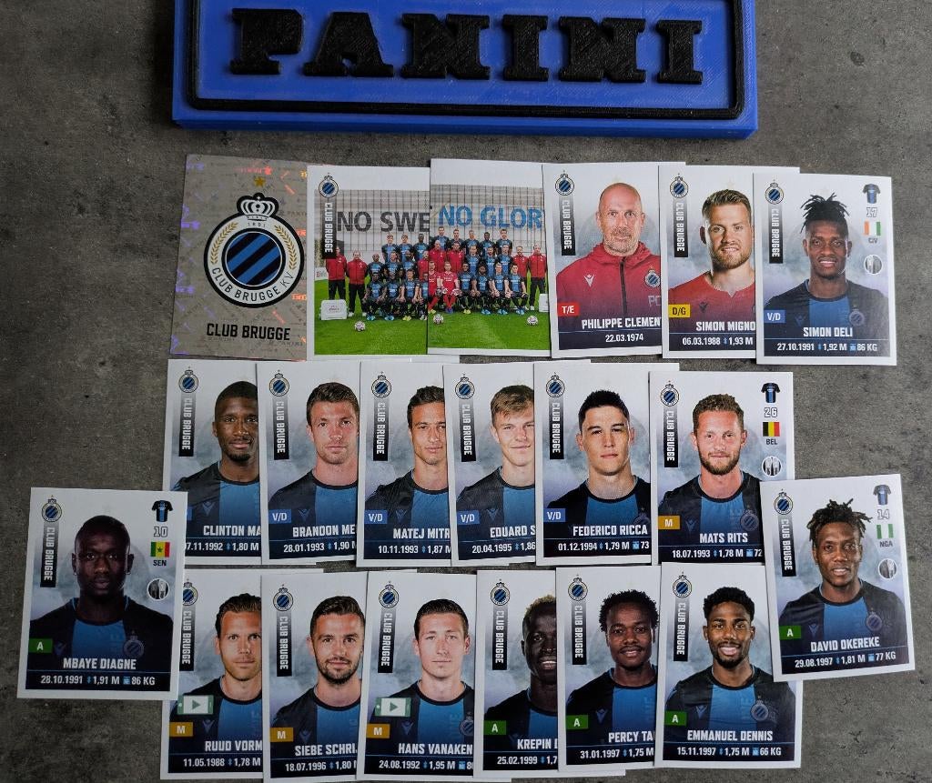 PANINI CLUB BRUGGE 20x STICKERS VOETBAL FOOTBALL 2019/2020, Ophalen of Verzenden, Nieuw