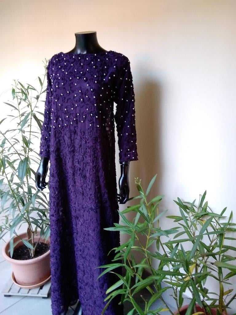 Prachtige lange vintage jurk. Handmade, Vintage lange jurk, Verzenden, Gedragen