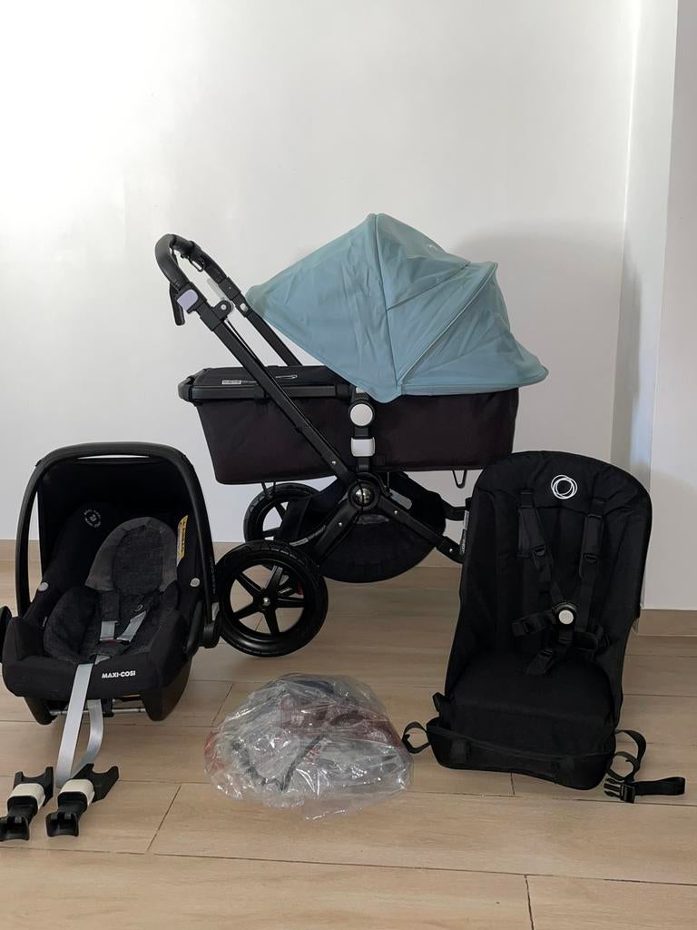 Bugaboo Cameileon 3 noir/bleu  3 en 1 Complete Set, Enfants & Bébés, Buggys, Comme neuf, Maxi-Cosi, Protection de pluie, Enlèvement ou Envoi