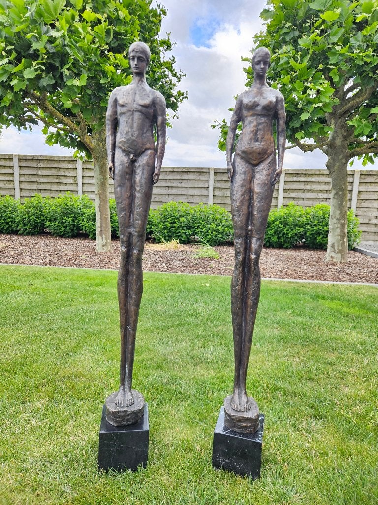 BRONZEN ZEER MOOI KOPPEL KUNSTBEELDEN ZEER LAGE PRIJS !!!, Antiek en Kunst, Groep mensen, Gepatineerd, Ophalen of Verzenden, Brons
