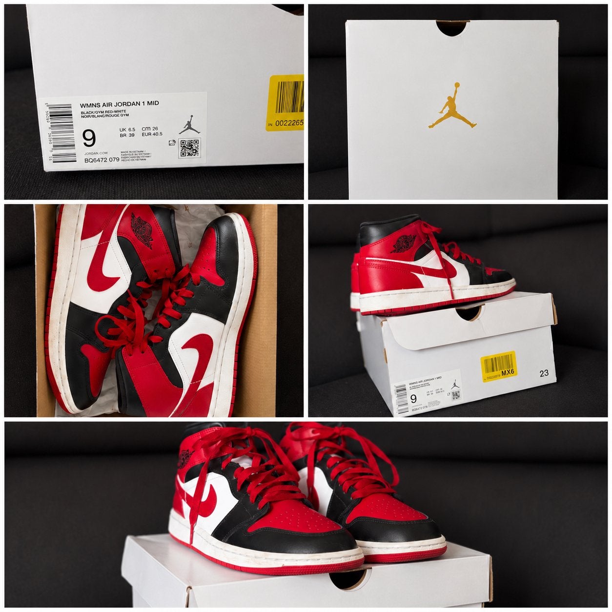 Air Jordan 1 Mid - taille 40.5, Vêtements | Hommes, Chaussures, Comme neuf, Blanc, Enlèvement ou Envoi