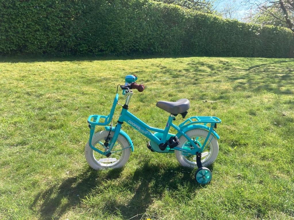 Kinderfiets Popal Cooper 12 inch terugtraprem + steunwiel, Fietsen en Brommers, Ophalen, Zijwieltjes, Gebruikt, Minder dan 16 inch