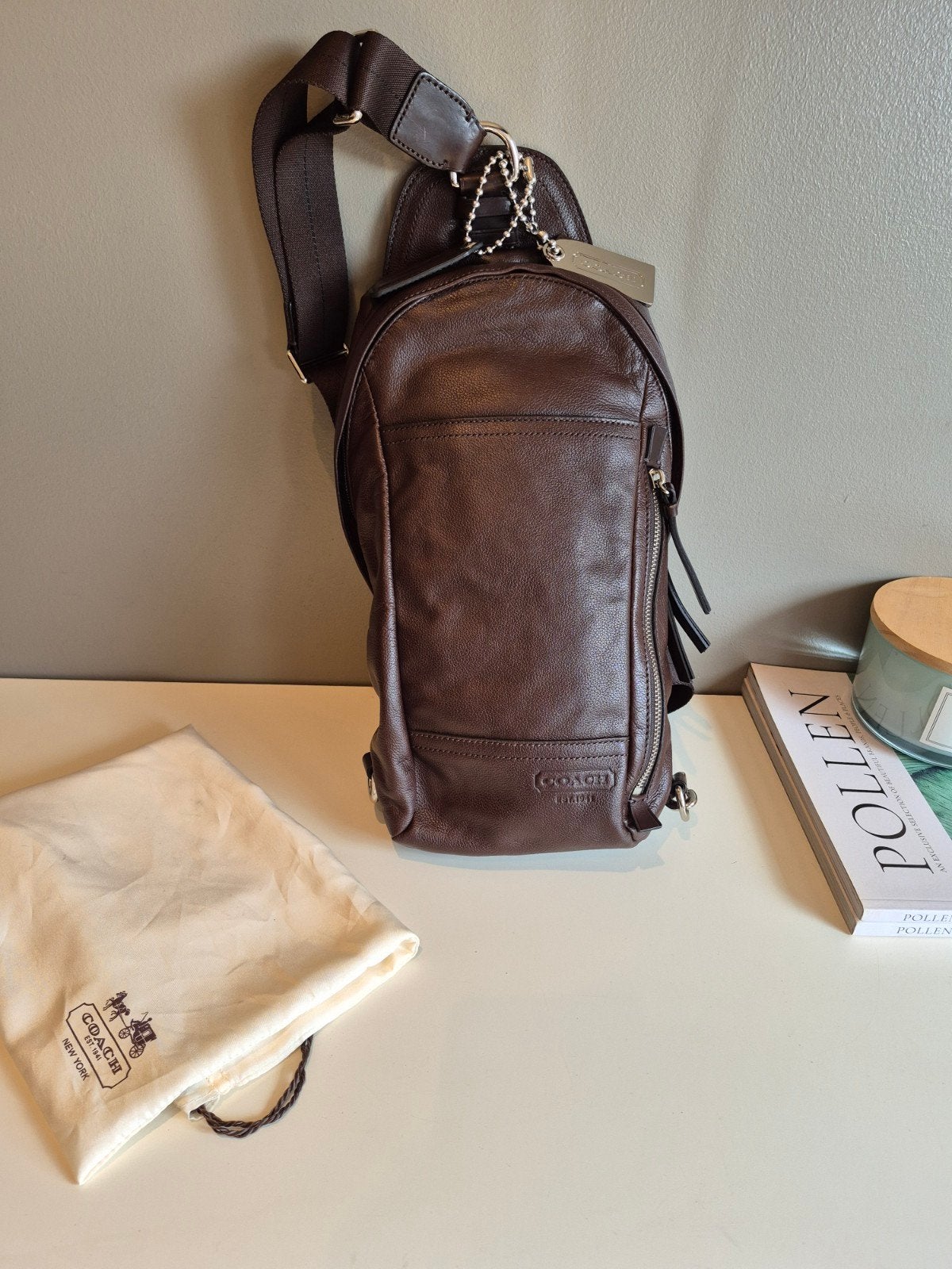 Coach Thompson Sling Pack Bruine leren kruisrugzak, Ophalen of Verzenden
