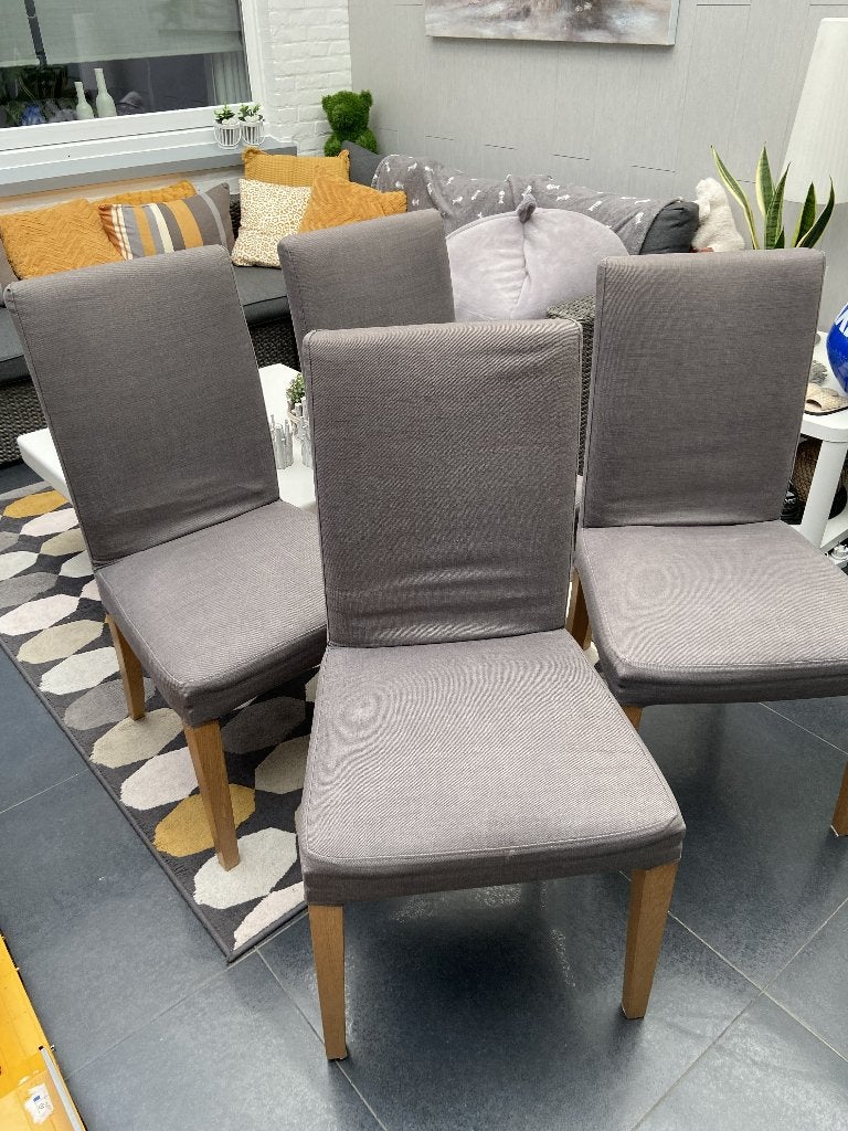 Stoelen donker grijs, Huis en Inrichting, Tafels | Eettafels, Ophalen, 50 tot 100 cm, 50 tot 100 cm, Zo goed als nieuw