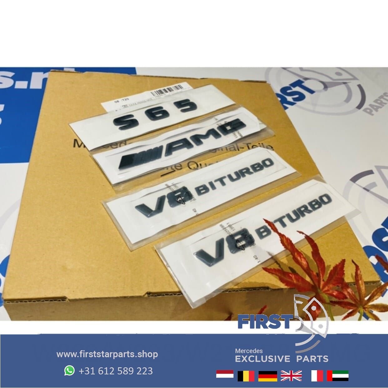 W222 W223 W217 S65 AMG LOGO SET ZWART S 65 EMBLEMEN SET Merc, Gebruikt, -, Ophalen of Verzenden, -