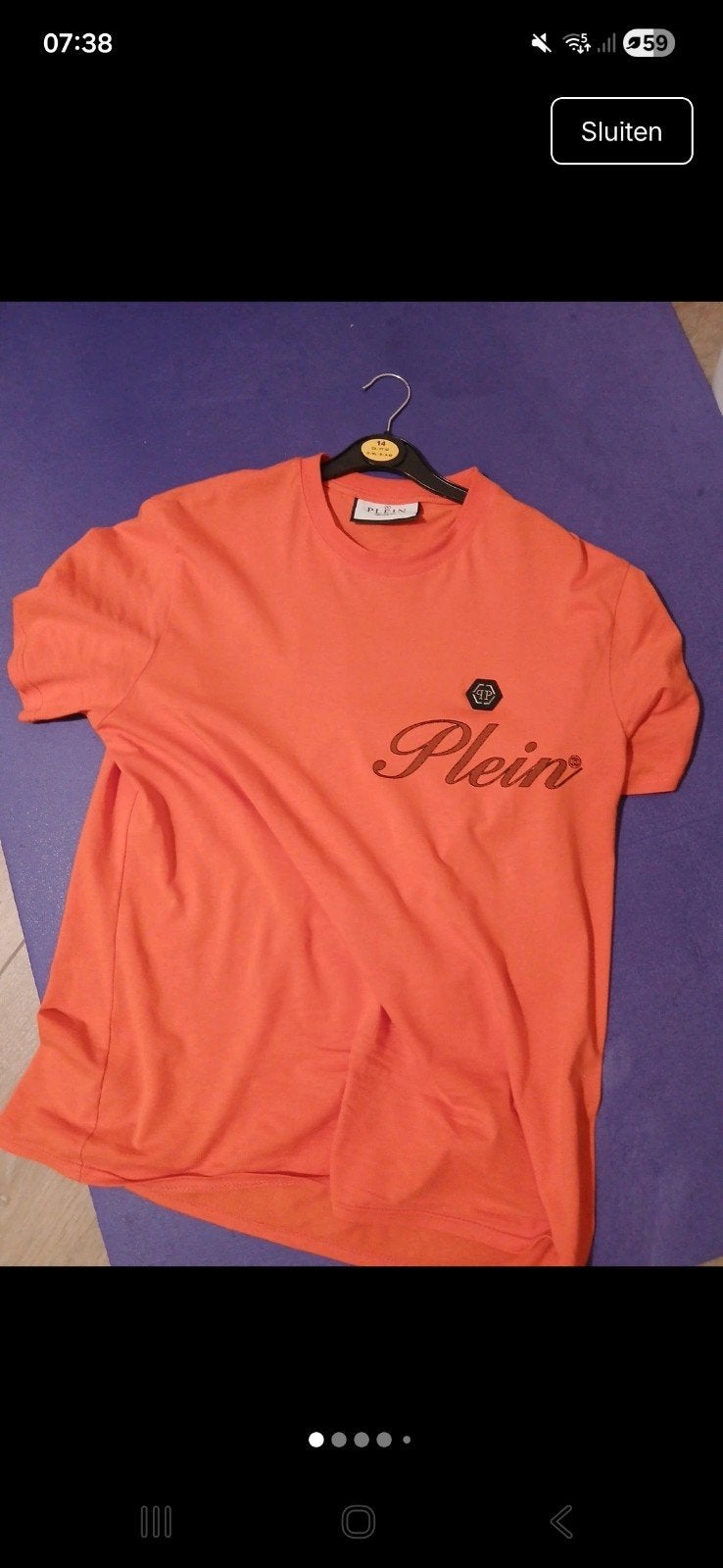 philipp plein tshirt orange XL, Kleding | Heren, Maat 56/58 (XL), Ophalen of Verzenden, Zo goed als nieuw, Philipp plein