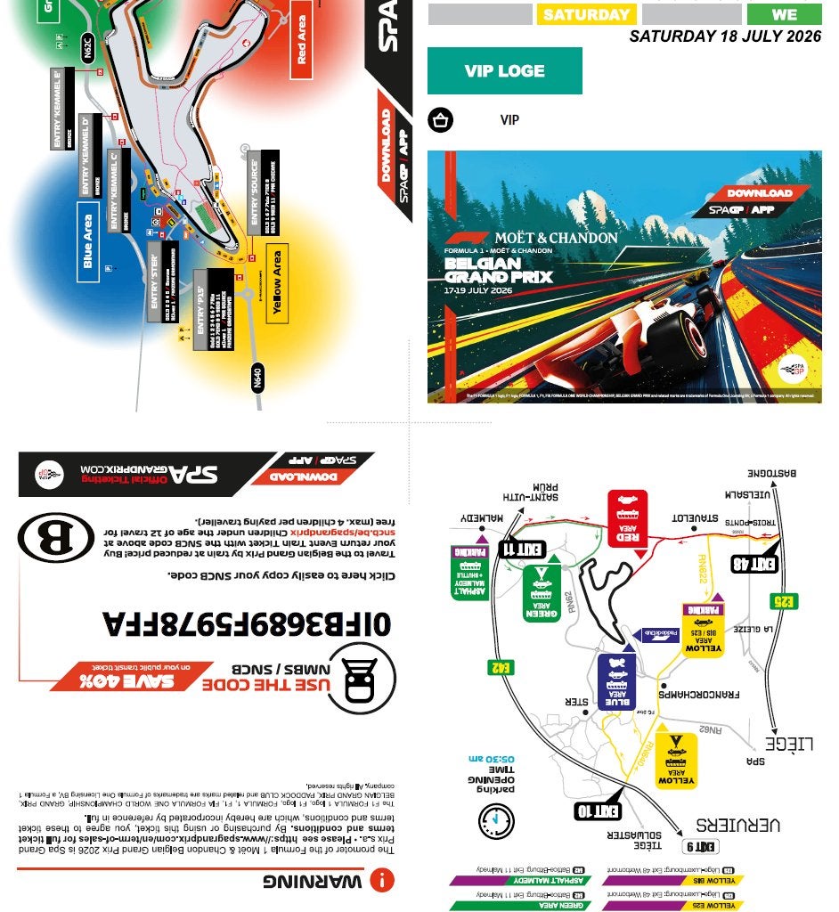 4x VIP GOLD zaterdag 18 juli Spa Francorchamps Formule 1, Drie personen of meer, Juli