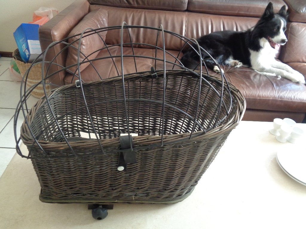 Panier à vélo pour chien pour porte-bagages 60 x 34 x 50 cm, Enlèvement, Comme neuf, Roseau