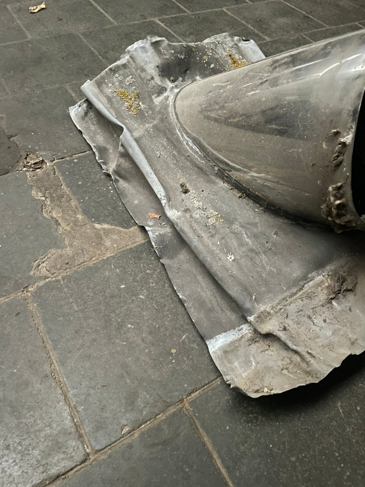 Loodslab dakdoorvoer diameter 260mm, Ophalen, Inox, Gebruikt, Overige typen