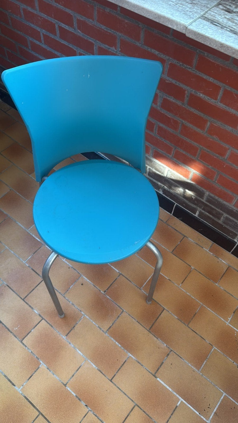 4 stoelen, Huis en Inrichting, Stoelen, Ophalen, Blauw, Kunststof, Vier