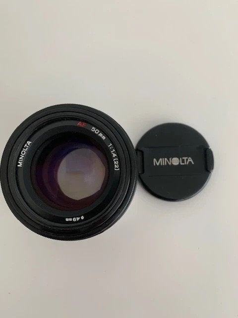 cameralens, TV, Hi-fi & Vidéo, Enlèvement ou Envoi, Utilisé, Minolta, 50 mm