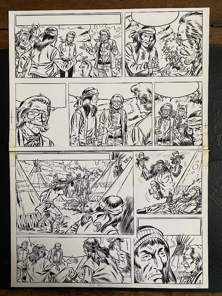 Bessy - Originele geïnkte Pagina 6 - De Berglopers, Eén stripboek, Ophalen of Verzenden, Zo goed als nieuw, Studio Vandersteen