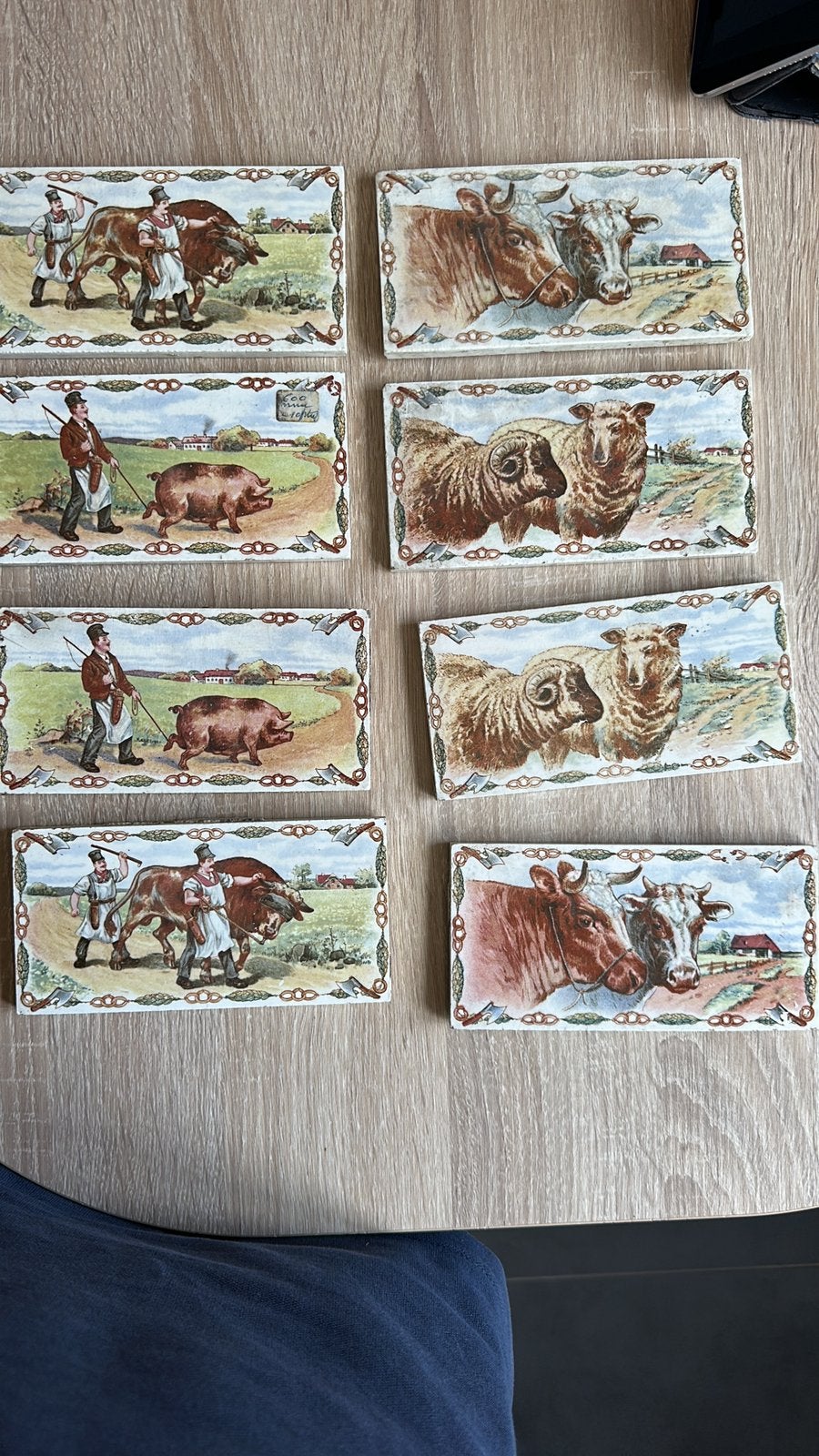 carreaux de boucher 2 séries de 4, Antiquités & Art, Enlèvement