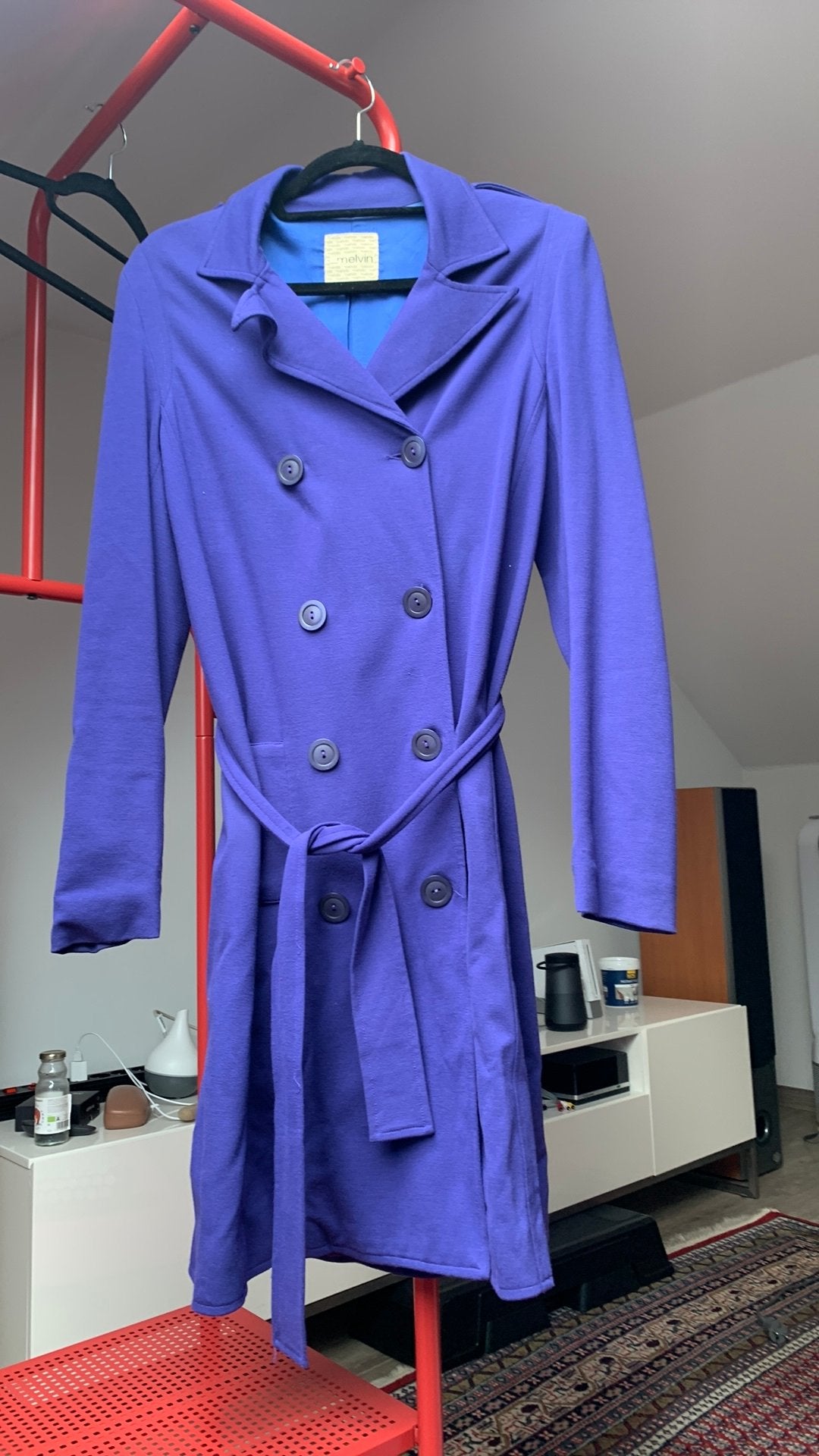 Mooie jas voor tussenseizoen- indigo blauw-38, Kleding | Dames, Ophalen, Zo goed als nieuw, Maat 38/40 (M), Blauw