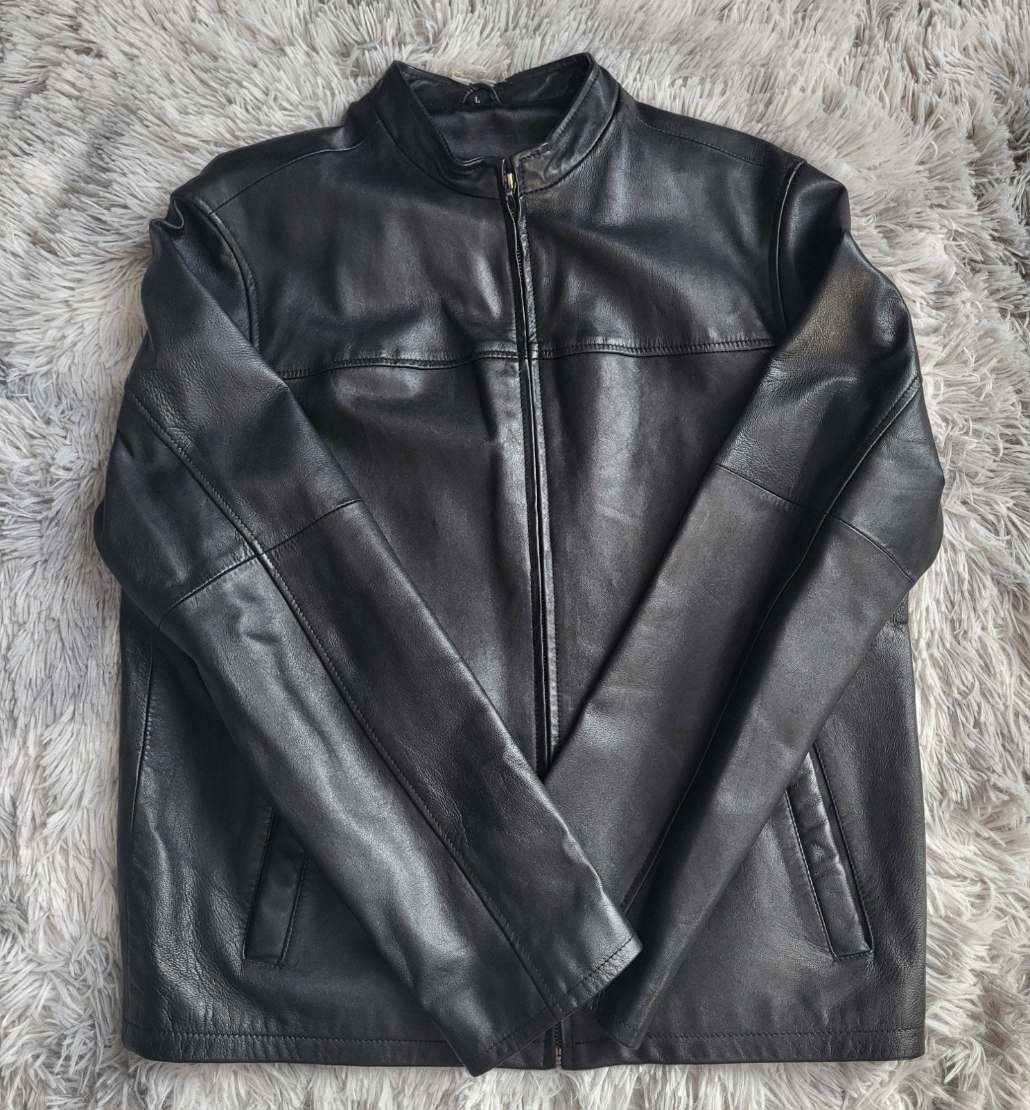Racerjack 100% lamsnappa NIEUW - Vintage 20 jaar - L, Kleding | Heren, Jassen | Zomer, Maat 52/54 (L), Sans marque, Zwart, Ophalen of Verzenden