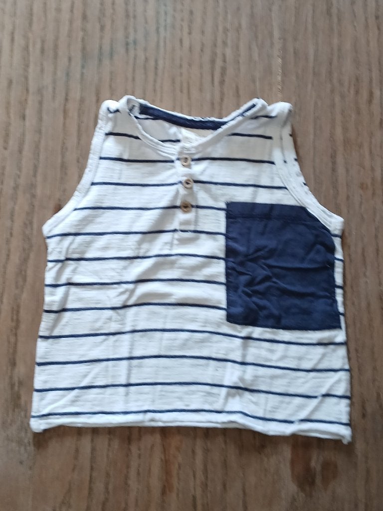 Zara BabyBoy Mouwloos Hemdje Maat 86 - Gestreepte Tanktop, Kinderen en Baby's, Gebruikt, Ophalen of Verzenden, Zara, Jongetje