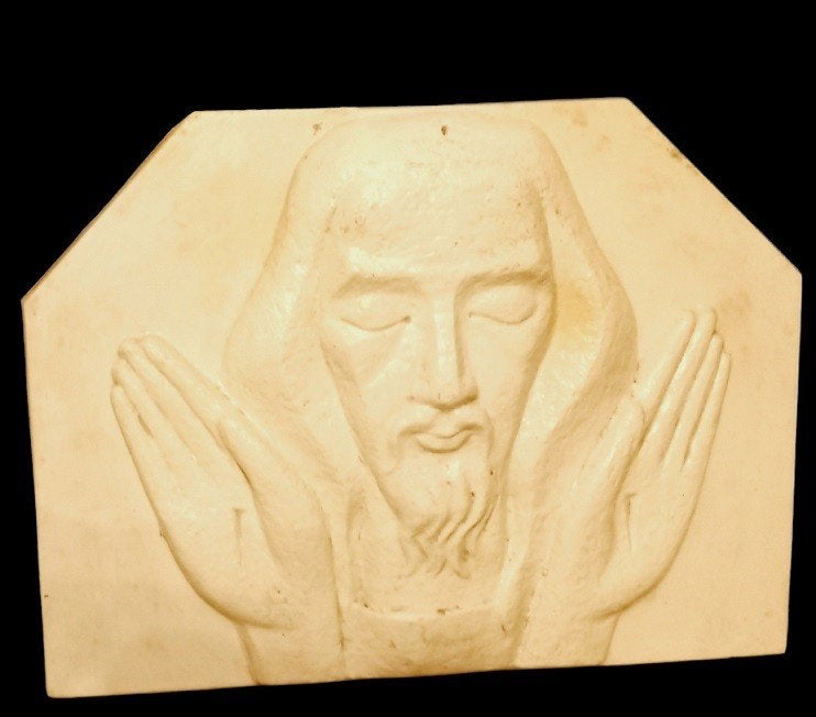 lourde plaque en pierre de Jésus Christ., Enlèvement